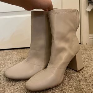 Cream booties from Missguided